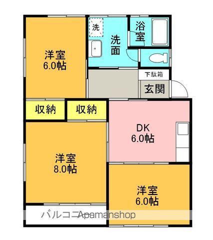 秀栄コーポ(3DK/2階)の間取り写真