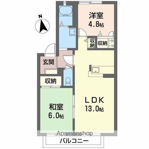 ソレイユさえき(2LDK/2階)の間取り写真