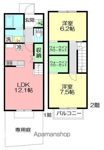メゾン湘南平塚(2LDK/1階)の間取り写真