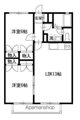 セレッソ中田(2LDK/2階)の間取り写真