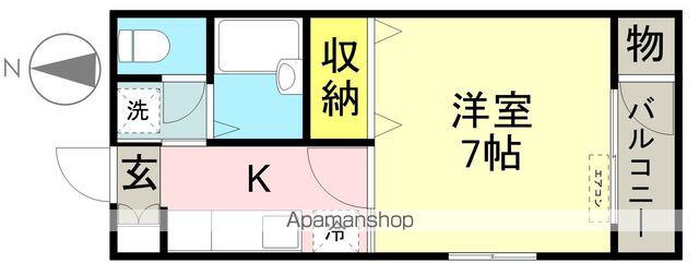 ラーンドパレス大宮(1K/1階)の間取り写真