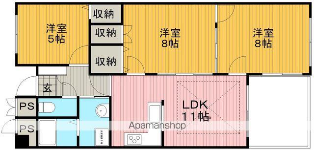 リッツ・サントノーレ(3LDK/4階)の間取り写真