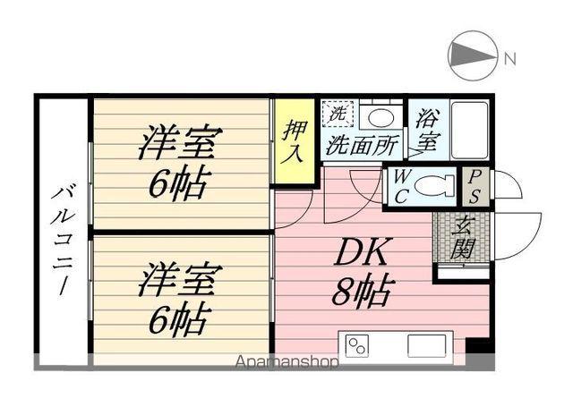 コーポウィスタリア(2LDK/2階)の間取り写真