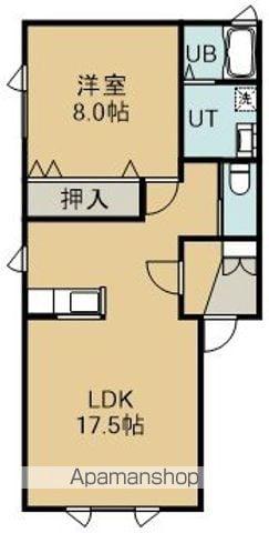 セピア七重浜ⅢB棟(1LDK/1階)の間取り写真
