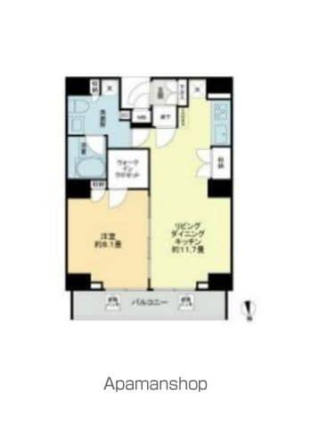 VIOR文京関口(1LDK/11階)の間取り写真