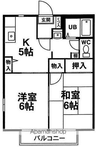 ビューアレイ(2K/2階)の間取り写真