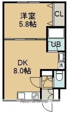 グロリアハイツ深堀(1DK/1階)の間取り写真