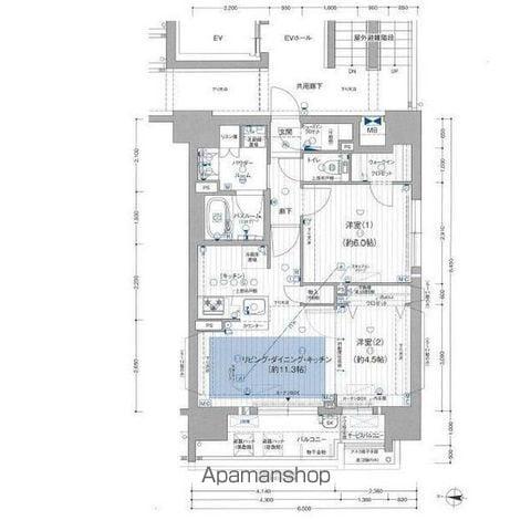 プレサンス ロジェ 金山ミッドゲート(2LDK/10階)の間取り写真