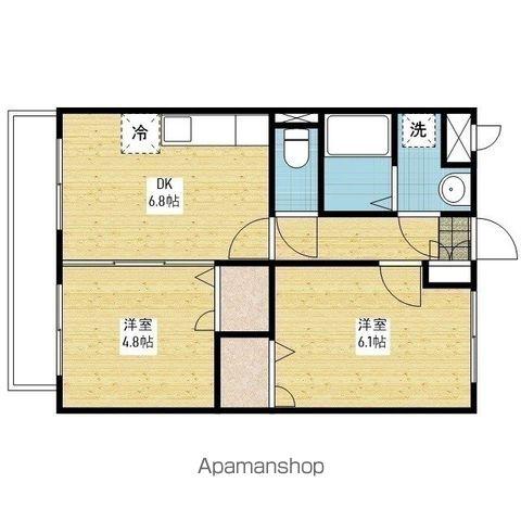 マリベール南梅本C棟(2DK/3階)の間取り写真