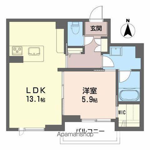 ベレオ赤木 HL(1LDK/1階)の間取り写真
