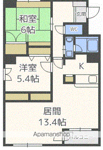 クリオパレス青葉弐番館(2LDK/4階)の間取り写真