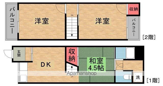 枚方市東山１丁目貸家（２８−５）(2LDK)の間取り写真