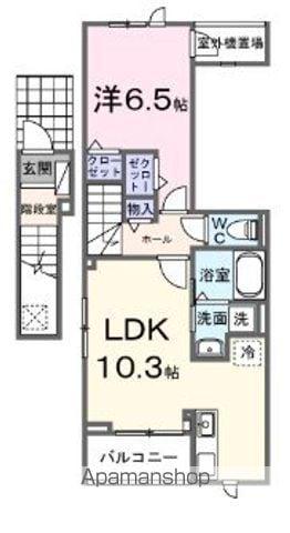 ラポールⅣ(1LDK/2階)の間取り写真