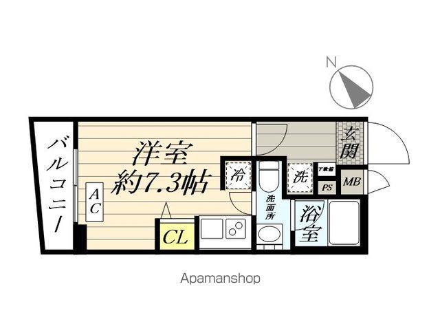 SHOKEN RESIDENCE横浜生麦Ⅲ(1K/1階)の間取り写真