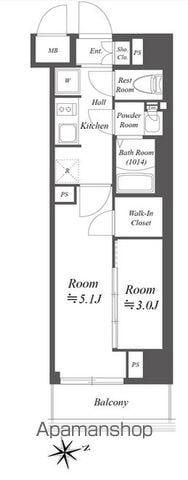 ブランシエスタ荻窪(2K/3階)の間取り写真