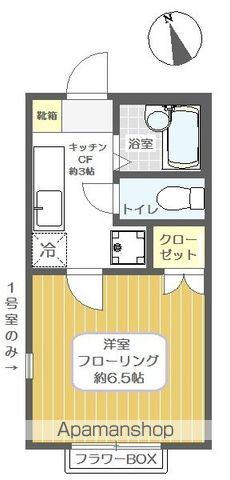 サントリーニⅠ(1K/1階)の間取り写真