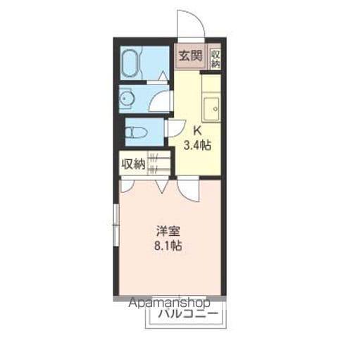 メイプルY・S(1K/2階)の間取り写真