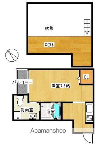 PROSPERITY HAKATA Ⅲ(ワンルーム/2階)の間取り写真