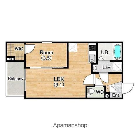 ジーメゾン堺フィオーレ(1LDK/1階)の間取り写真