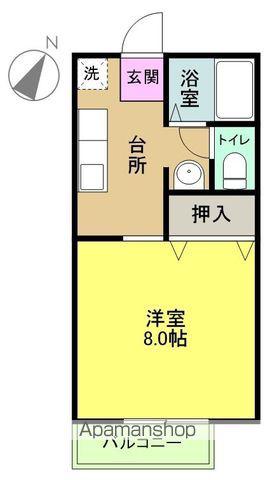 コスモハイムC(1K/2階)の間取り写真