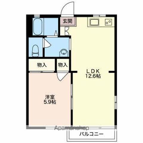 ハイツナガツカ(1LDK/1階)の間取り写真