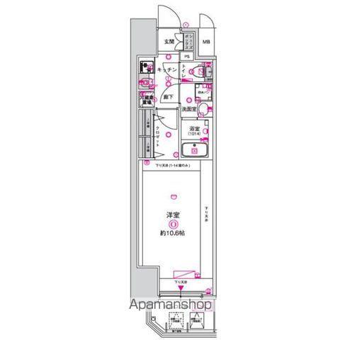 CRESTTAPP金山(1K/6階)の間取り写真