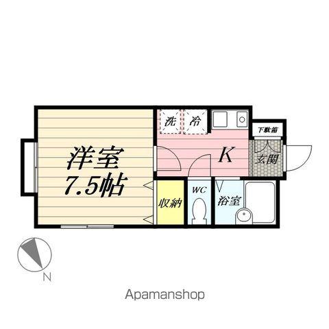 グリーンヒル保土ヶ谷(1K/1階)の間取り写真