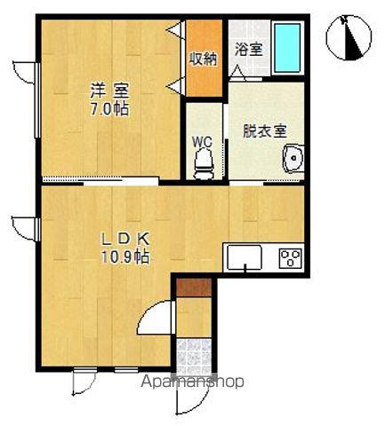 プードリエボアⅦ(1LDK/2階)の間取り写真