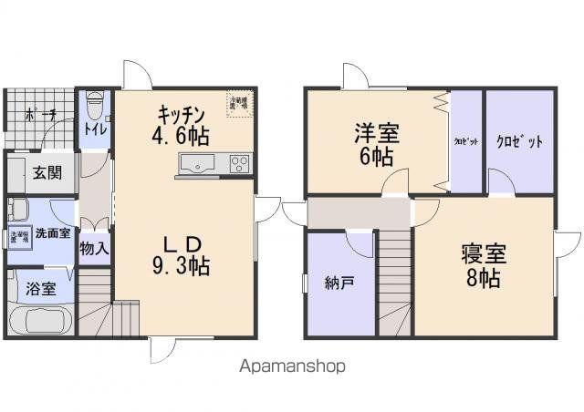 北海道帯広市 2階建 築12年(2LDK)の間取り写真