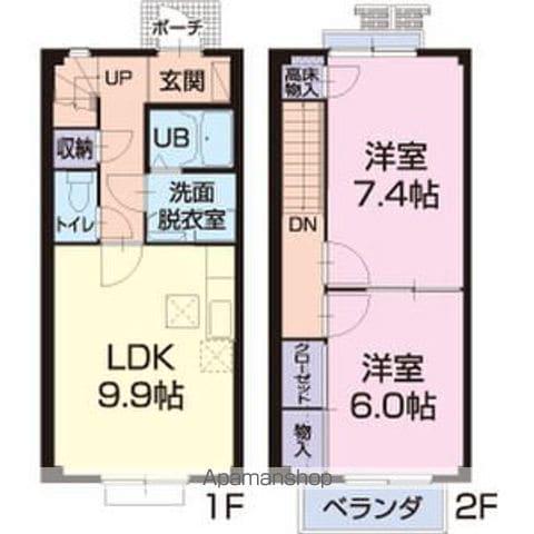 TWINOAKS(2LDK/1階)の間取り写真