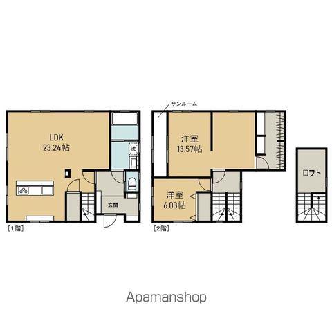 岩手県盛岡市 2階建 築12年(2LDK)の間取り写真