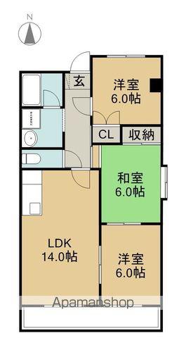 ハイドリーム宮本(3LDK/6階)の間取り写真