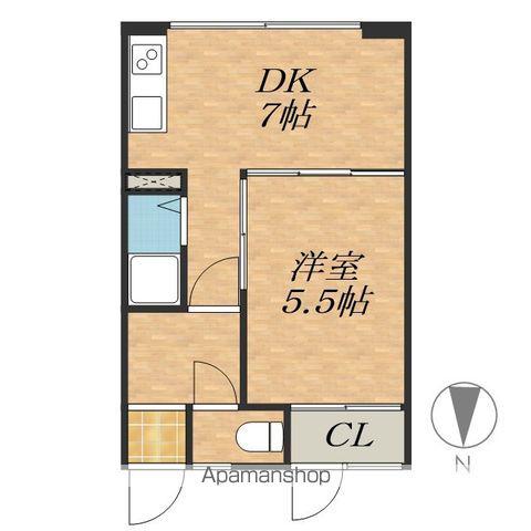 チャーミーハイツ(1DK/1階)の間取り写真