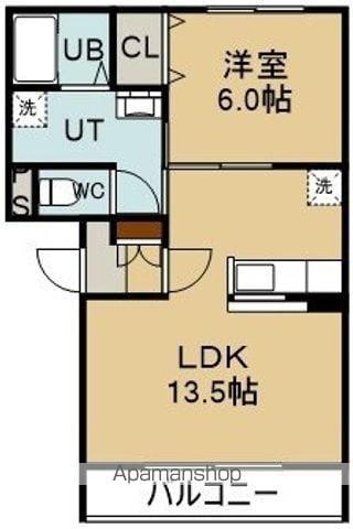 ラ・プレイアディ(1LDK/4階)の間取り写真