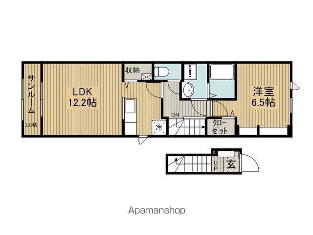 コンフォートハマ(1LDK/2階)の間取り写真