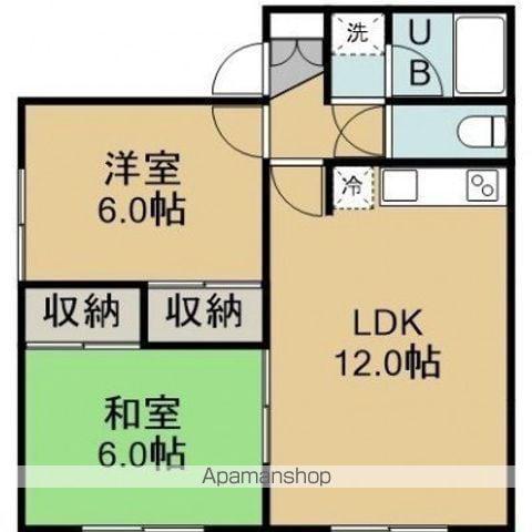 ヤマトマンションⅢ(2LDK/1階)の間取り写真