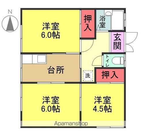 サニーフラット6番館(3K/1階)の間取り写真