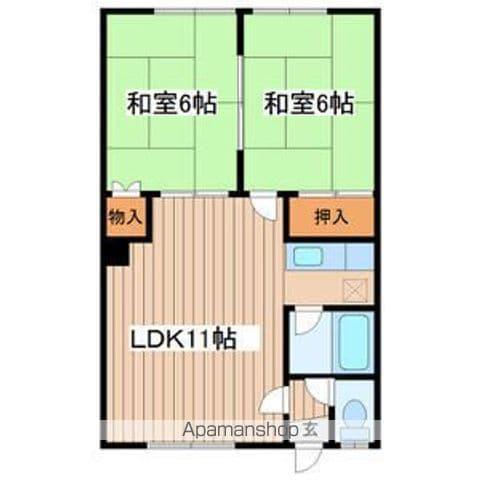 コーポ木村(2LDK/3階)の間取り写真