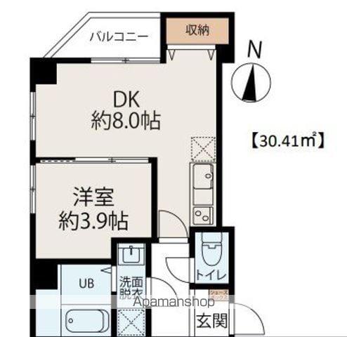 コネクトパークヒルズ千葉中央(1DK/9階)の間取り写真