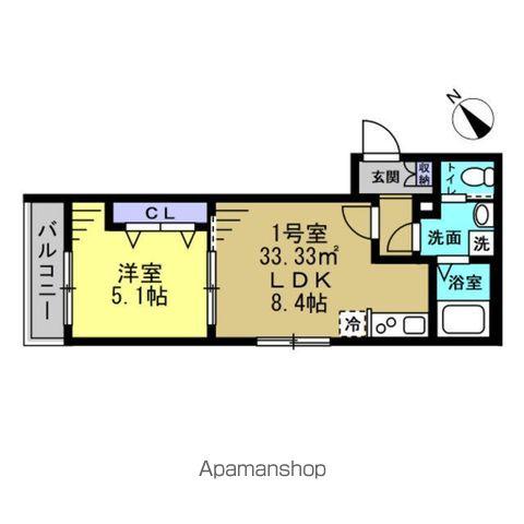エスポワール南柏(1LDK/3階)の間取り写真