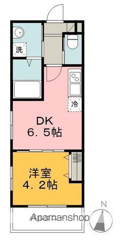 MELLAS元加治(1DK/3階)の間取り写真