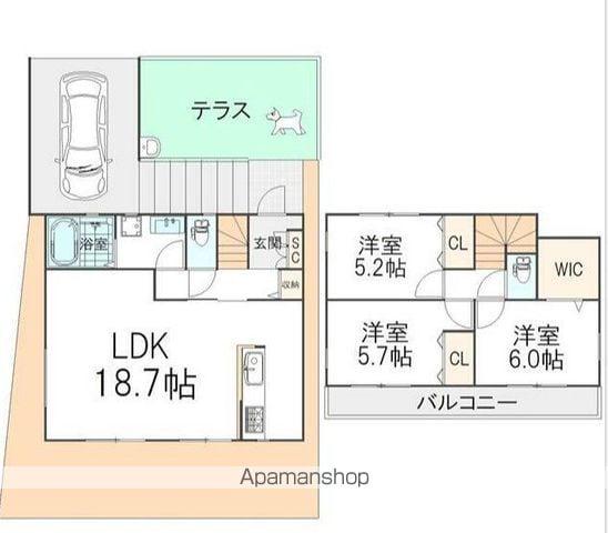 常磐線 我孫子駅 徒歩15分 2階建 築4年(3LDK)の間取り写真
