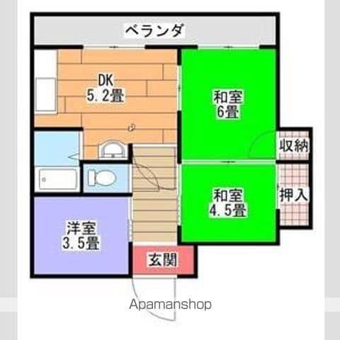 エスポワールイワタ1(3K/2階)の間取り写真
