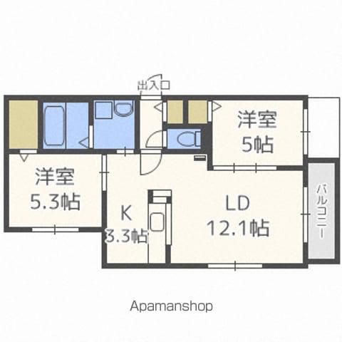 ドルチェ621(2LDK/4階)の間取り写真