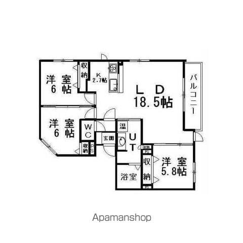 ブライズシーズン双葉テラス(3LDK/3階)の間取り写真