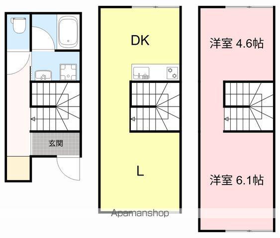 INHERIT木町通(2LDK/1階)の間取り写真