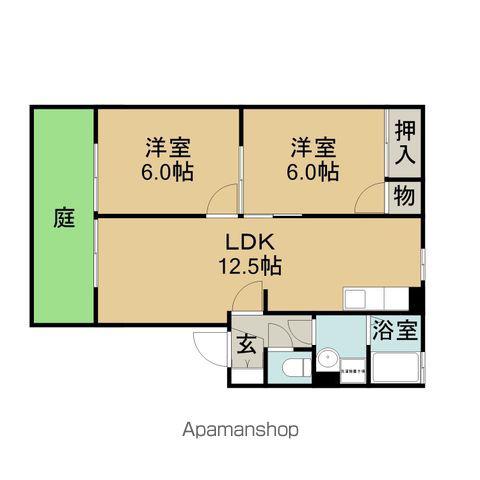 グリーン御膳洞(2LDK/1階)の間取り写真