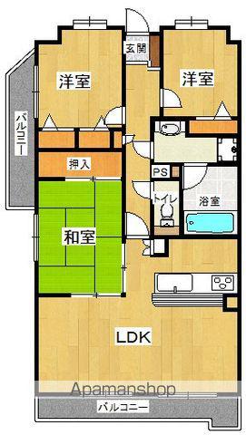 トーカンマンション六本松(3LDK/11階)の間取り写真