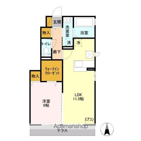 ブリリアントK(1LDK/1階)の間取り写真