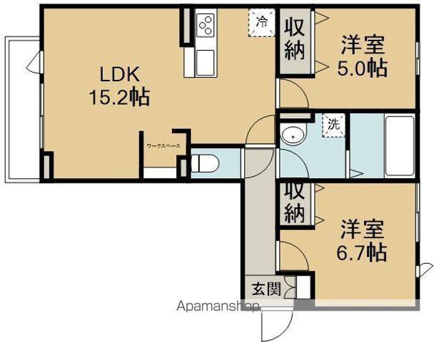 D-ROOM高坂弐番町(2LDK/3階)の間取り写真